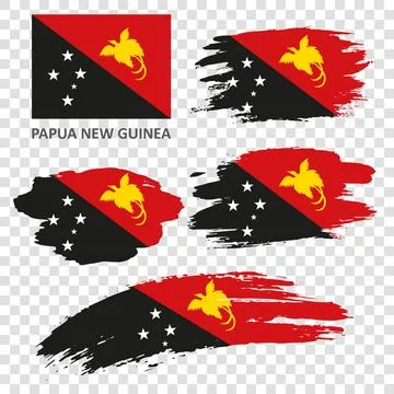 A set of flags of Papua New Guinea Stock Illustration
