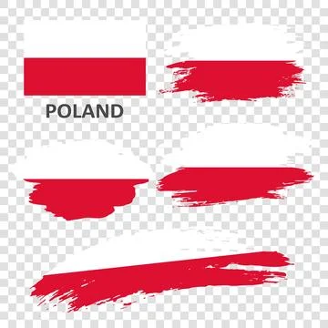 A set of flags of Poland Stock Illustration