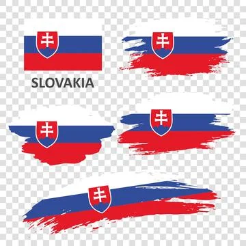 A set of flags of Slovakia Stock Illustration