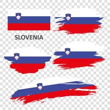 Set of flags of Slovenia Stock Illustration