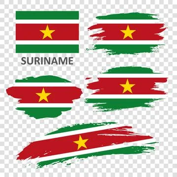 Set of flags of Suriname Stock Illustration