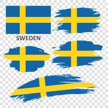 Set of flags of Sweden Stock Illustration