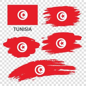 Set of flags of Tunisia Stock Illustration