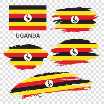 Set of flags of Uganda Stock Illustration