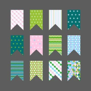 Set with flags. Vector illustration. EPS 10 Stock Illustration