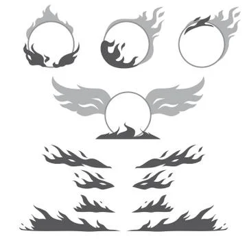 Set of flame forms for create logotype Illustrazione stock