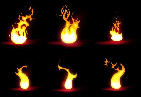 Set of flames Stock Illustration