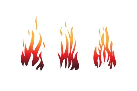 Set of flames Stock Illustration