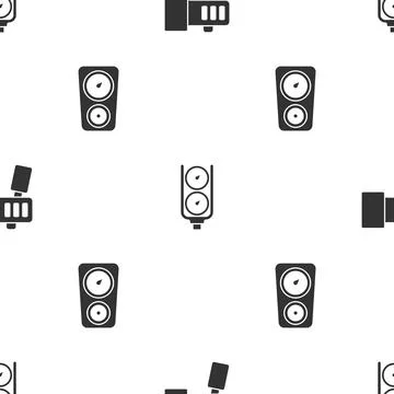 Set Flashlight, Gauge scale and on seamless pattern. Vector 스톡 일러스트