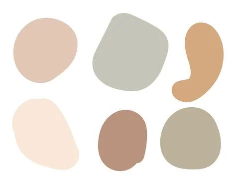 Set of flat abstract pastel blot. Hand drawn vector illustration. The graphic Stock Illustration