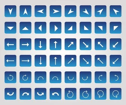 A Set of Flat Arrow Icons Stock Illustration