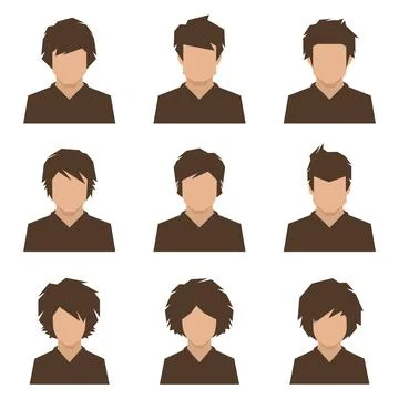 Set of flat avatar, vector people icon Stock Illustration