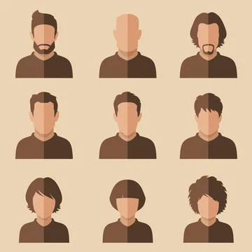 Set of flat avatars Stock Illustration