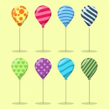 Set of Flat balloons illustration Stock Illustration