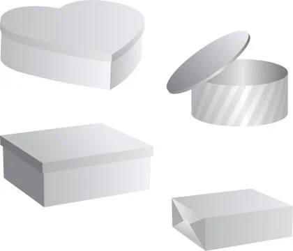 Set of flat blank boxes. Template for your design. Vector illustration Stock Illustration