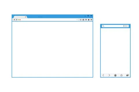 Set of Flat blank browser windows for different devices. Vector. Computer, ta Stock Illustration