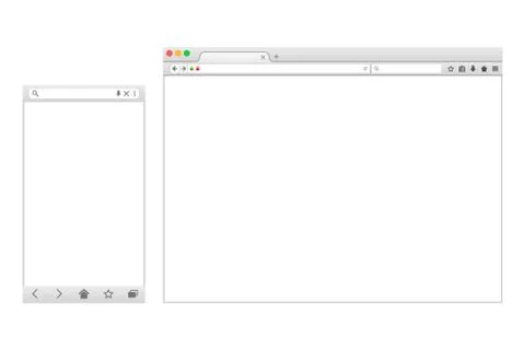 Set of Flat blank browser windows for different devices. Stock Illustration
