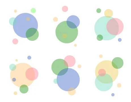 Set of flat bright soap bubbles, flat design. Soap foam, carbonated drink, .. Stock Illustration