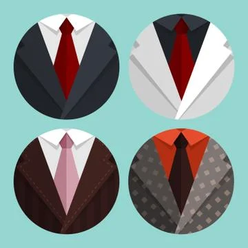 Set Flat Business jacket and tie. Stock Illustration