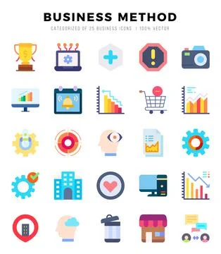 Set of Flat Business Method Icons. Flat art icon. Vector illustration イラスト素材