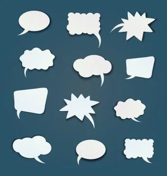 A set of flat comic bubbles. Stock Illustration