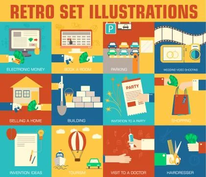 Set of flat communication concepts illustrations. Vector backgro Stock Illustration