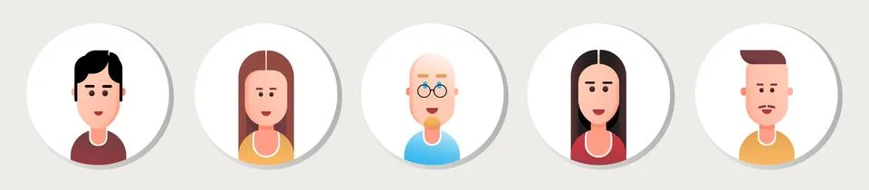 A set of flat design avatars Stock Illustration