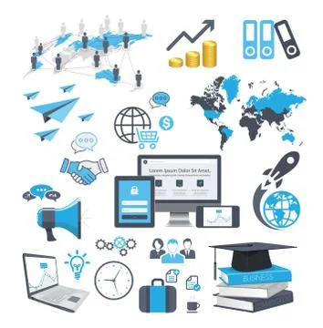 Set of flat design concept icons Stock Illustration