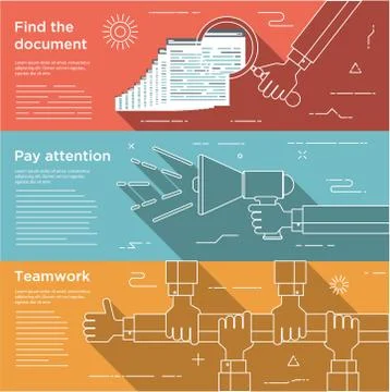 Set of flat design concepts for business Stock Illustration