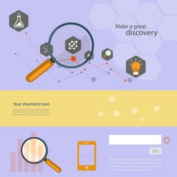 Set of flat design concepts for web and printing Stock Illustration