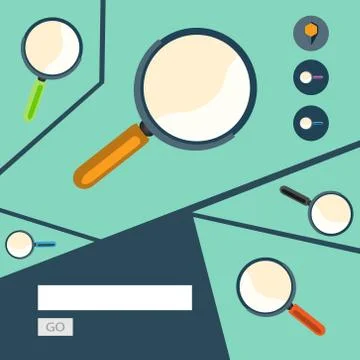 Set of flat design concepts for web and printing Stock Illustration