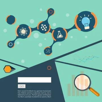 Set of flat design concepts for web and printing Stock Illustration