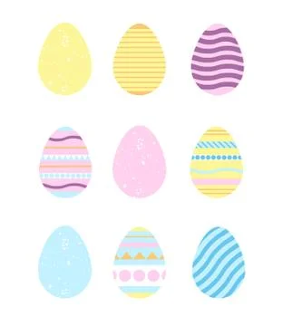 Set of flat design easter eggs. Illustrazione stock