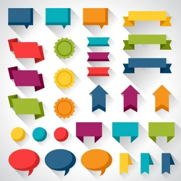 Set of flat design elements banners and tags イラスト素材