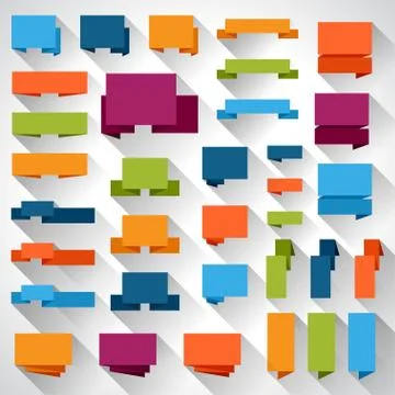 Set of flat design elements banners and tags 스톡 일러스트