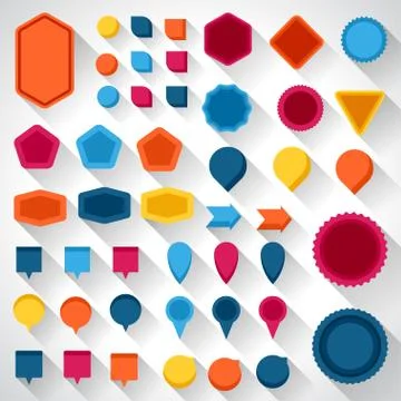 Set of flat design elements markers and tags Stockillustratie