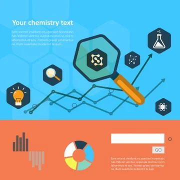 Set of flat design icon for experiment Stock Illustration