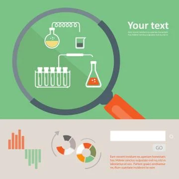 Set of flat design icon for experiment Stock Illustration