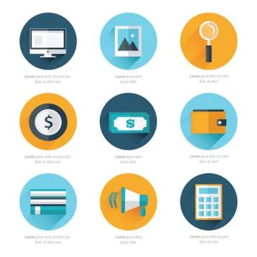 Set of flat design icons Stock Illustration