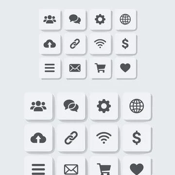 Set of flat design icons for web and mobile applications, featuring user gr.. Stock Illustration