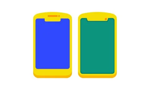 Set of Flat Design Smartphone Icons with Different Screen Interface Layouts Stock Illustration