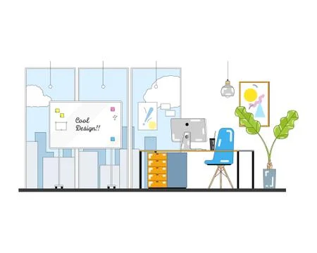 Set of flat design vector illustration concepts for design company Stock Illustration