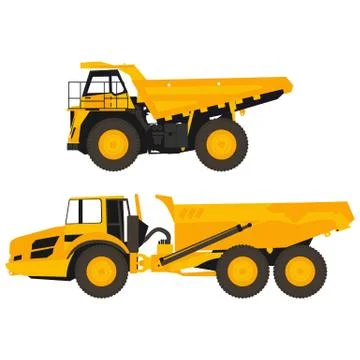 Set of flat dump trucks Stock Illustration
