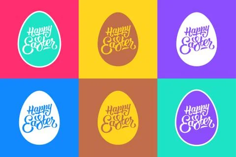 Set of flat easter greeting cards Stock Illustration