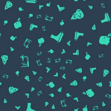 Set Flat foot, Hepatitis virus, Microscope and Vomiting man on seamless pattern イラスト素材