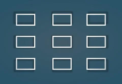 Set of flat frames with mesh shadow Stock Illustration