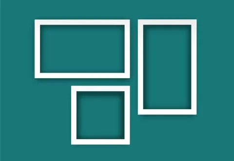 Set of flat frames with mesh shadow Stock Illustration