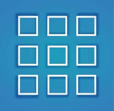 Set of flat frames with mesh shadow Illustrazione stock