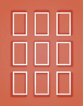 Set of flat frames with mesh shadow Stock Illustration