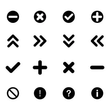 Set of flat icons - arrows and various signs Stock Illustration
